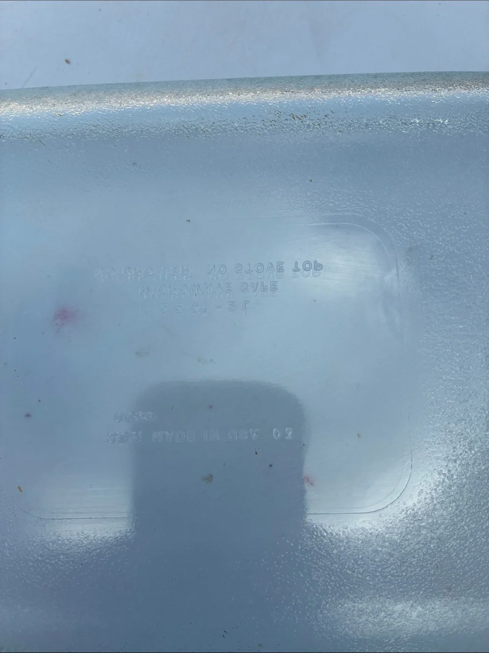 Clear frosted Glass Baking Dish with Handles - White/Clear